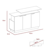 Barra de Cocina Carmen Duna y Onix 175 cm con Tres Puertas - Cocinas | Bylmo