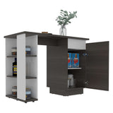 Barra de Cocina Rossi Olivo y Blanco 120 cm con Una Puerta y Entrepaños - Muebles Organizadores | Bylmo