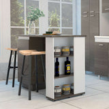 Barra de Cocina Rossi Olivo y Blanco 120 cm con Una Puerta y Entrepaños - Muebles Organizadores | Bylmo
