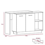 Barra de Cocina Sicilia Duna y Blanco 150 cm con Dos Puertas - Muebles Organizadores | Bylmo
