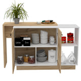 Barra de Cocina Sicilia Blanco y Duna 150x90cm con Dos Entrepaños y con Tres Comportamientos - Cocinas | Bylmo
