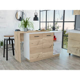 Barra de Cocina Sicilia Blanco y Duna 150x90cm con Dos Entrepaños y con Tres Comportamientos - Cocinas | Bylmo