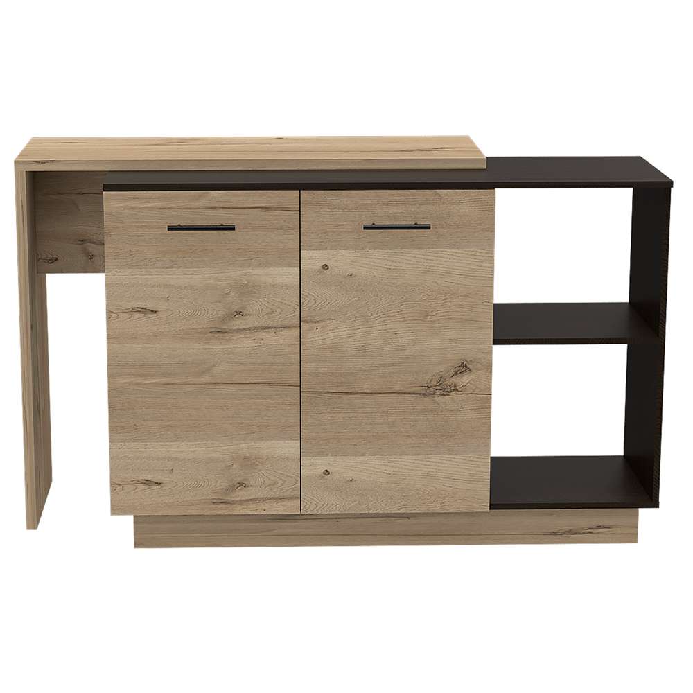 Mueble Auxiliar de Cocina Sicilia Wengue 150x90cm con Cuatro Entrepaños y Cinco Compartimientos - Muebles Organizadores | Bylmo