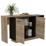 Barra de Cocina Sicilia Wengue y Duna 150x90cm con Dos Entrepaños y con Tres Comportamientos - Cocinas | Bylmo