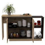Barra de Cocina Sicilia Wengue y Duna 150x90cm con Dos Entrepaños y con Tres Comportamientos - Cocinas | Bylmo
