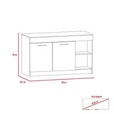 Barra de Cocina Luna Miel y Wengue 150 cm con Dos Puertas - Muebles Organizadores | Bylmo