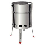 Barril TCP 400 Gris de Acero Inoxidable con Bandeja para Carbón de Acero Esmaltado 40 cm - Asadores | Bylmo