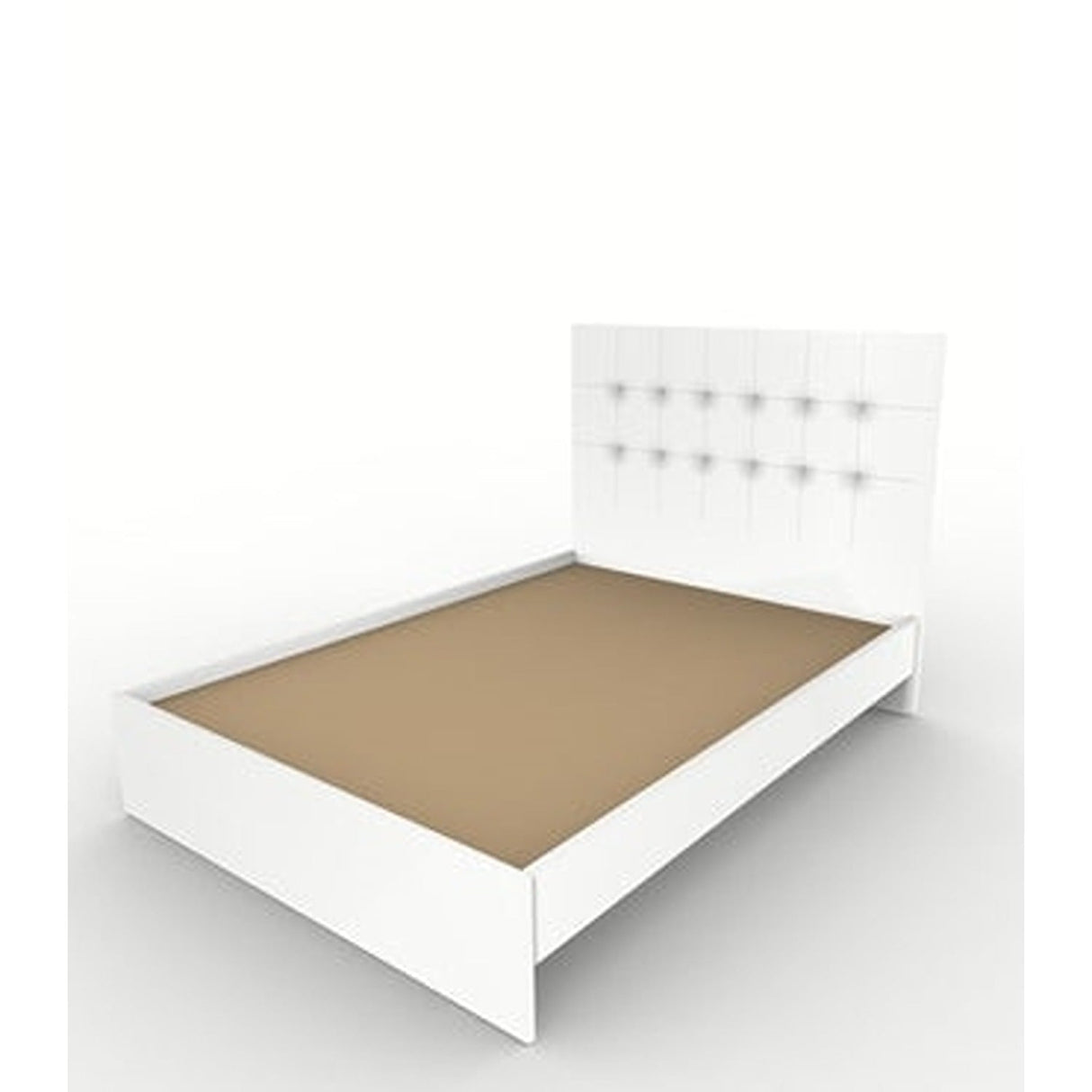 Base Cama Dicar Doble 140 cm Blanco Desarmable con Cabecero - Camas y Cabeceros | Bylmo