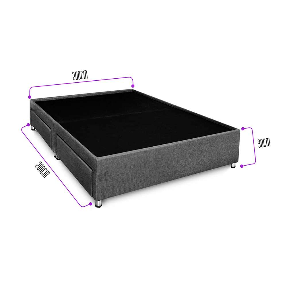 Base Cama Antica King 200 cm Gris con Cajones - Camas y Cabeceros | Bylmo