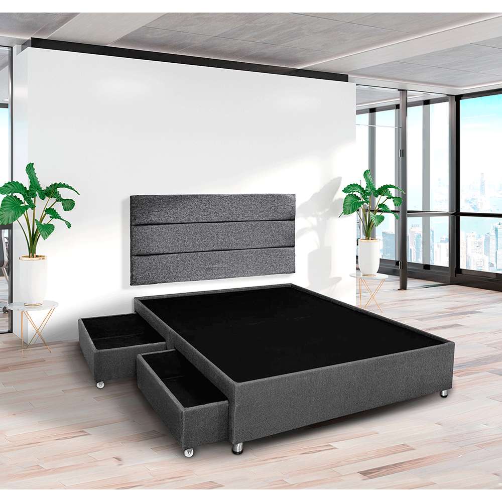 Base Cama Cannuta Sencilla 100 cm Gris con Cajones - Camas y Cabeceros | Bylmo