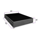 Base Cama Farnesina Doble 140 cm Gris con Cajones - Camas y Cabeceros | Bylmo