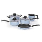 Bateria Aluminio 5 Piezas Azul Aguamarina - Ollas y Sartenes | Bylmo