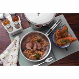 Batería de Cocina Allegra Acero Inoxidable 28 cm 4 Piezas con Tapa de Fondo Triple Gris - Ollas y Sartenes | Bylmo