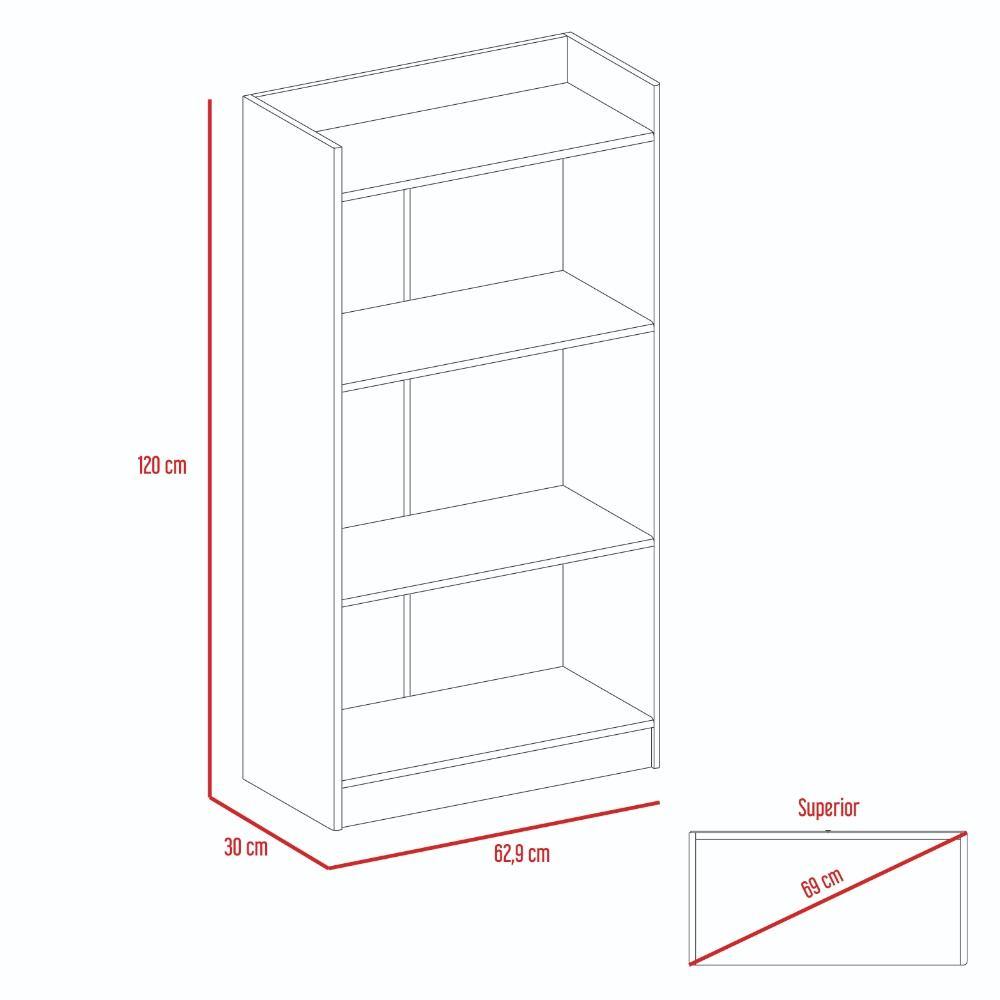 Biblioteca Wengue 62.9x120cm con Tres Compartimientos - Bibliotecas | Bylmo
