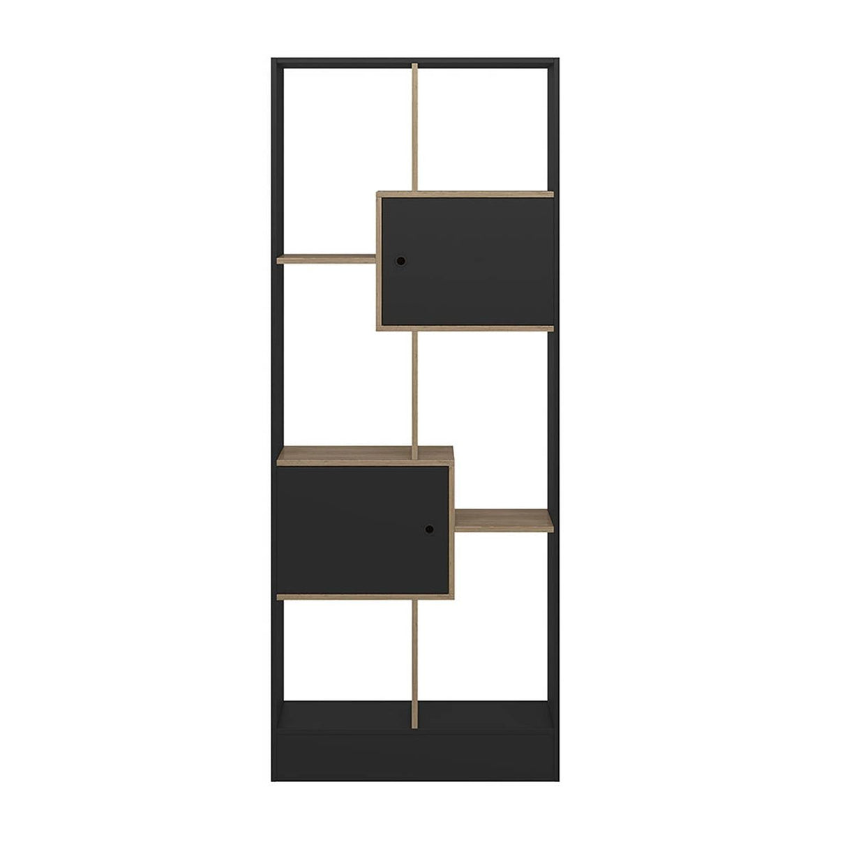 Biblioteca Arica Miel y Negro 73 cm con Dos Puertas - Bibliotecas y Estanterias | Bylmo