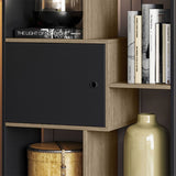 Biblioteca Arica Miel y Negro 73 cm con Dos Puertas - Bibliotecas y Estanterias | Bylmo