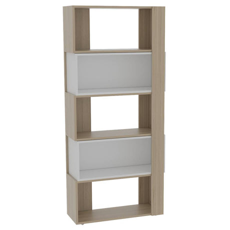 Biblioteca Beijing Rovere 70.2x161.5cm Rectangular con Cinco Compartimientos - Bibliotecas | Bylmo