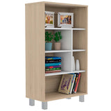 Biblioteca Bellagio Rovere y Blanco 60x101cm con Seis Compartimientos - Bibliotecas | Bylmo