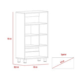 Biblioteca Bellagio Rovere y Blanco 60x101cm con Seis Compartimientos - Bibliotecas | Bylmo