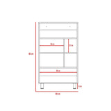 Biblioteca Bellagio Rovere y Blanco 60x101cm con Seis Compartimientos - Bibliotecas | Bylmo
