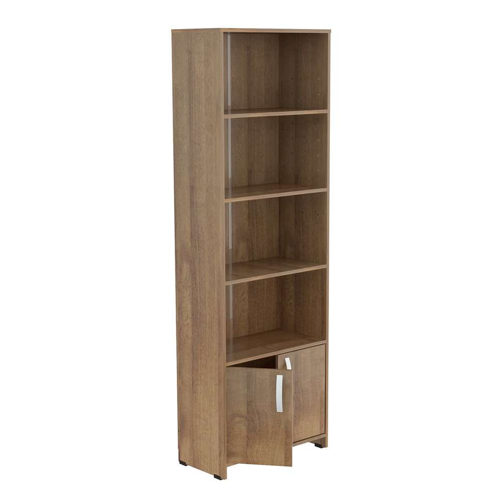 Biblioteca Amaretto 60x182cm con Cuatro Compartimientos y con Un Cajón - Bibliotecas y Estanterías | Bylmo