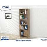 Biblioteca Amaretto 60x182cm con Cuatro Compartimientos y con Un Cajón - Bibliotecas y Estanterías | Bylmo