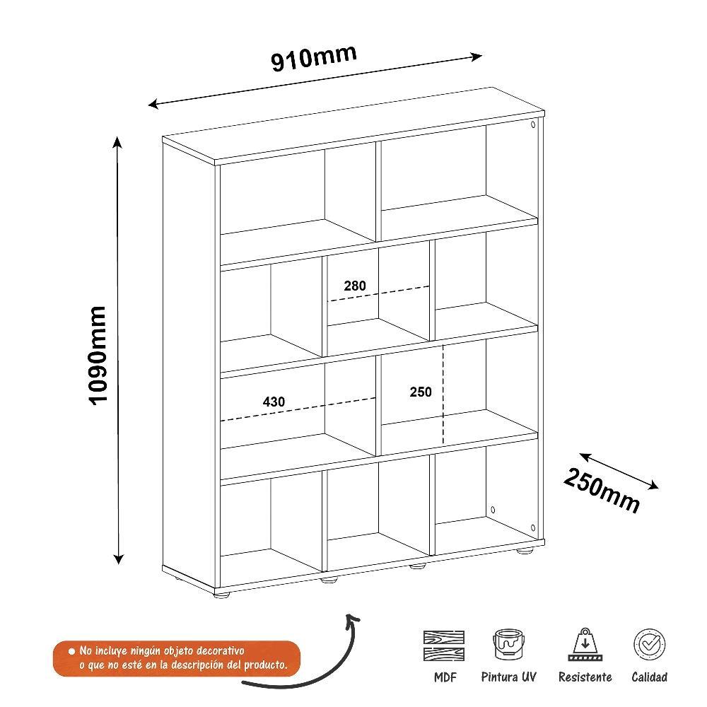 Biblioteca Book Cafe 91 cm con Entrepaños - Bibliotecas | Bylmo