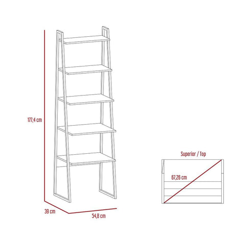 Biblioteca Escalera Soho Bellota 54.8x177.4cm con Cinco Compartimientos - Bibliotecas | Bylmo