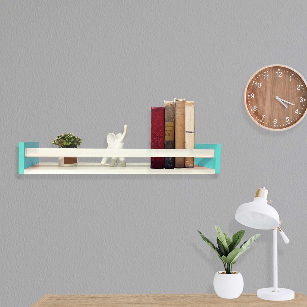 Repisa Teen Blanco y Azul 60 cm Rectangular - Repisas y Percheros | Bylmo