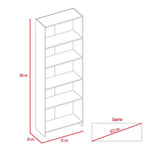 Biblioteca Lisa Eco Wengue 62x180cm con Cinco Compartimientos - Bibliotecas | Bylmo