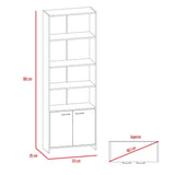 Biblioteca Lisa Blanco 63x180cm con Cuatro Compartimientos y con Un Cajón - Bibliotecas | Bylmo