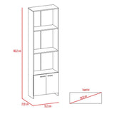 Biblioteca Lisa Easy Wengue 55 cm con Entrepaños y Puertas - Bibliotecas | Bylmo