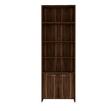 Biblioteca Lisa Habano 63x180cm con Cuatro Compartimientos y con Un Cajón - Bibliotecas | Bylmo
