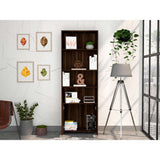 Biblioteca Lisa Habano 63x180cm con Cuatro Compartimientos y con Un Cajón - Bibliotecas | Bylmo