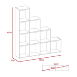 Biblioteca Escalera Luma Rovere 155.1x169.9cm con Diez Compartimientos - Bibliotecas | Bylmo