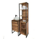 Mueble Auxiliar New York Amareto y Negro 40 cm con Entrepaños - Gabinetes | Bylmo