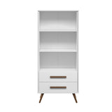 Biblioteca Ovalle Blanco 64x144.4cm con Tres Compartimientos y con Dos Cajones - Bibliotecas y Estanterias | Bylmo