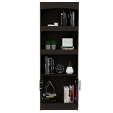 Biblioteca Simma Wengue 63.2x180.6cm con Tres Compartimientos y con Un Cajón - Bibliotecas | Bylmo
