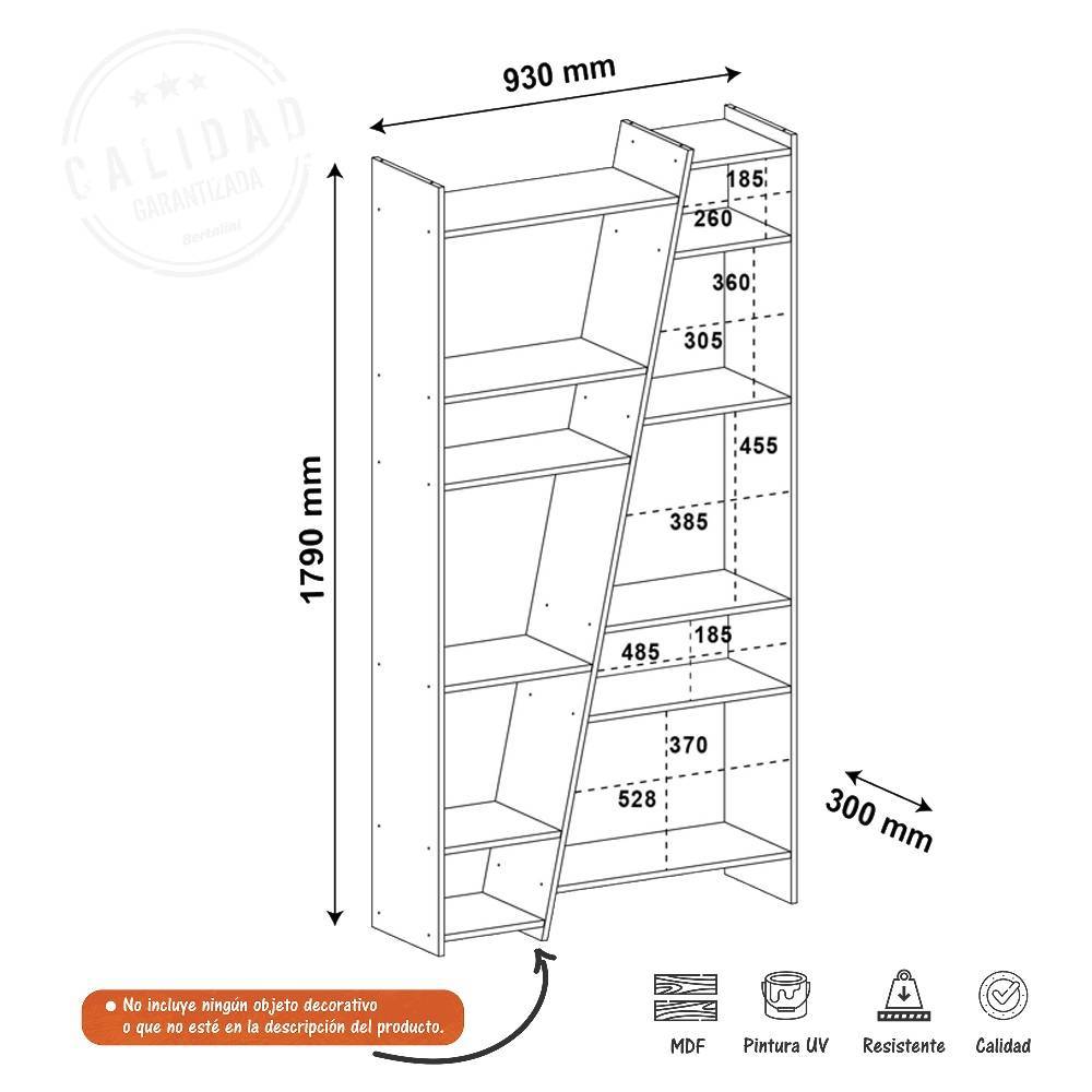 Biblioteca Zap Blanco 93 cm con Entrepaños - Bibliotecas | Bylmo