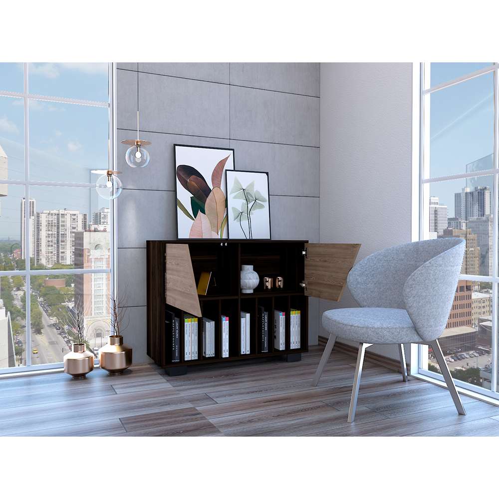 Bifé Fraktal Habano 100x100cm con Diez Compartimientos y con Patas - Bifes y Arrimos | Bylmo