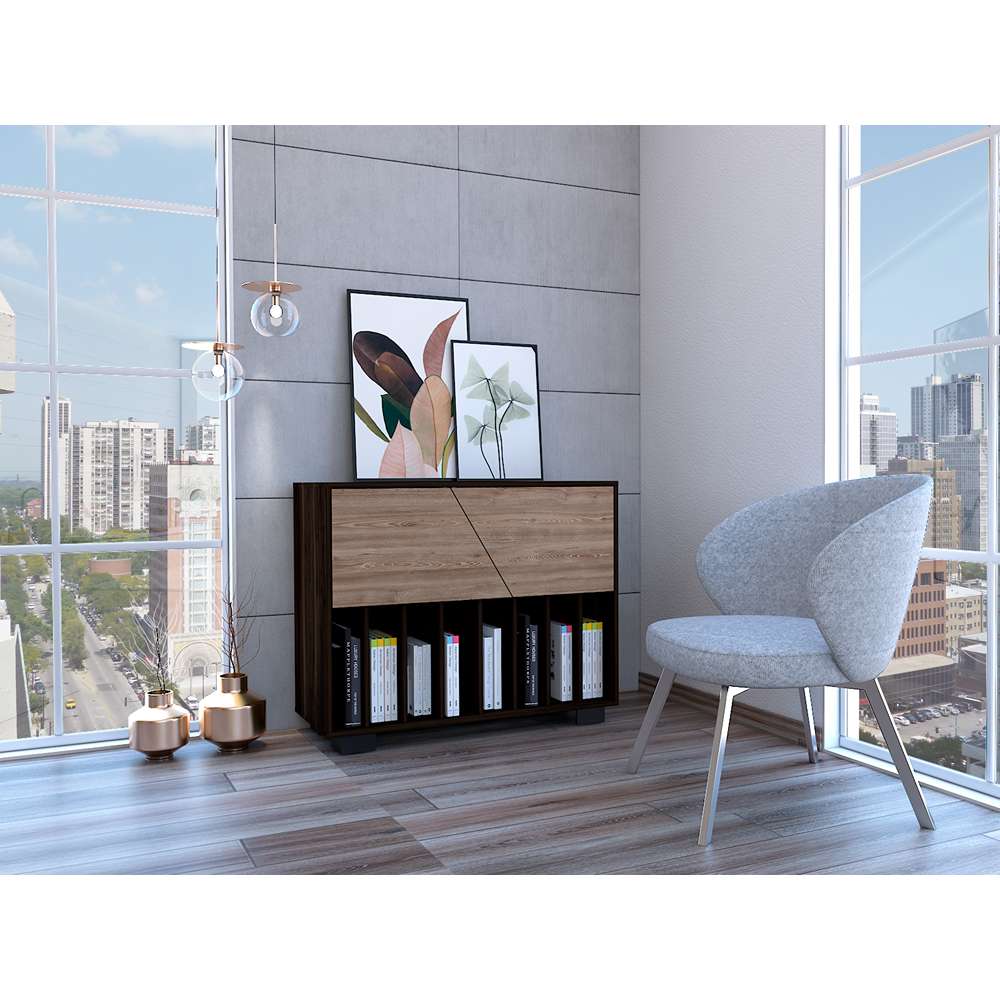 Bifé Fraktal Habano 100x100cm con Diez Compartimientos y con Patas - Bifes y Arrimos | Bylmo