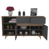 Bifé Salem MIel 140.1x78.4cm con Dos Cajones y con Siete Compartimientos - Bifes | Bylmo