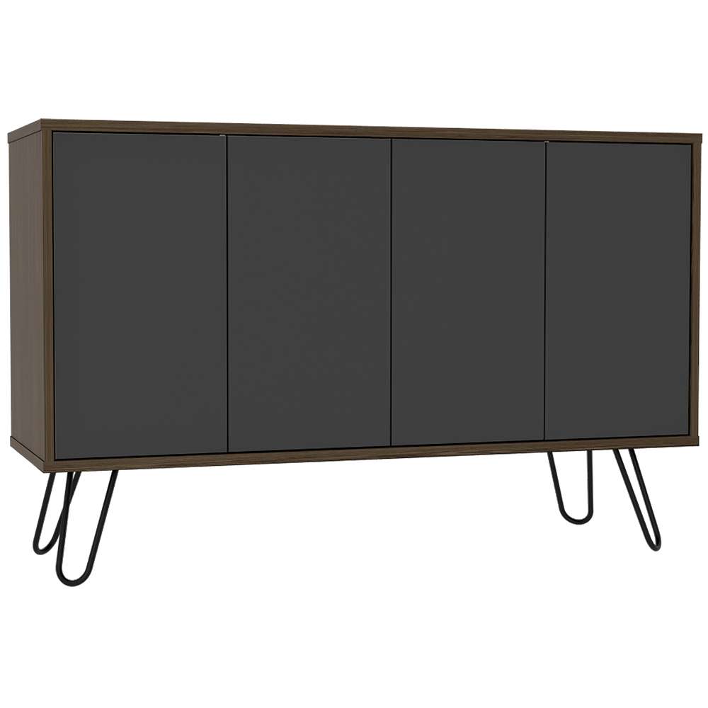 Bife Vassel Coñac y Plomo 117 cm con Cuatro Puertas - Bifes | Bylmo