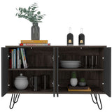 Bife Vassel Coñac y Plomo 117 cm con Cuatro Puertas - Bifes | Bylmo