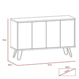 Bife Vassel Coñac y Plomo 117 cm con Cuatro Puertas - Bifes | Bylmo