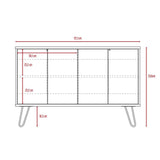 Bife Vassel Coñac y Plomo 117 cm con Cuatro Puertas - Bifes | Bylmo