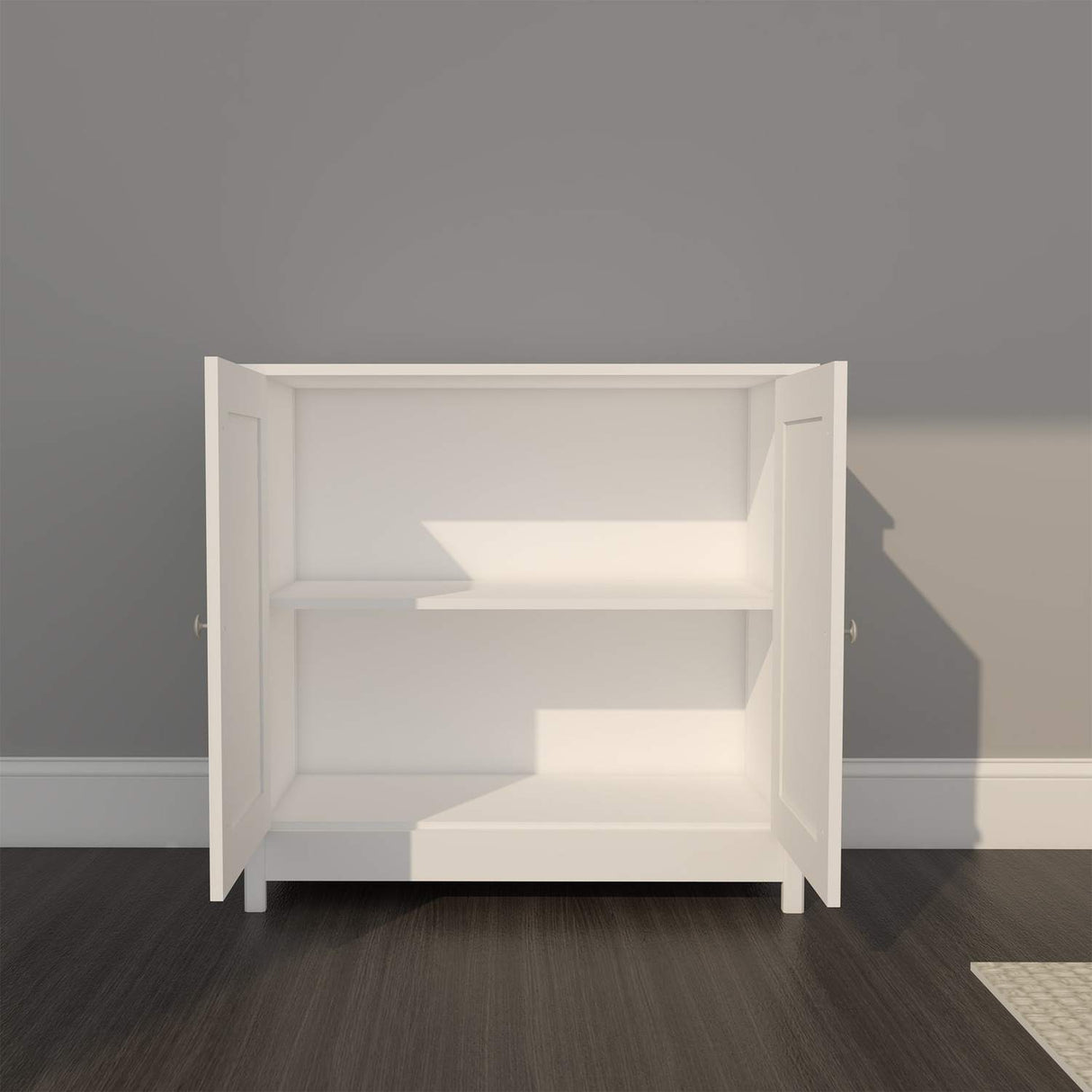 Bifera Blanco 80x76cm con Dos Compartimientos y con Patas - Bifes y Arrimos | Bylmo