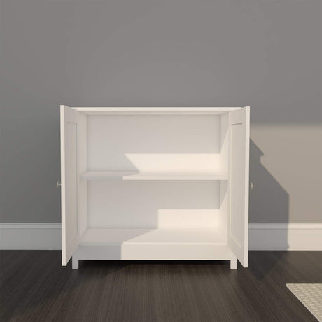 Bifera Blanco 80x76cm con Dos Compartimientos y con Patas - Bifes y Arrimos | Bylmo