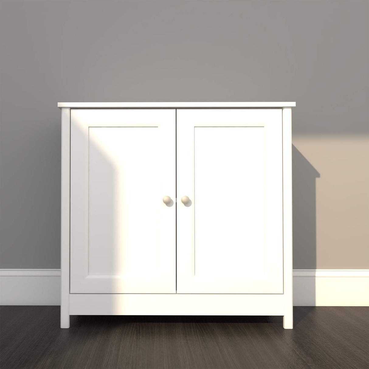 Bifera Blanco 80x76cm con Dos Compartimientos y con Patas - Bifes y Arrimos | Bylmo