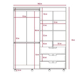 Closet Valdivia Caramelo 148 cm con Cuatro Puertas y Tres Cajones - Closets | Bylmo